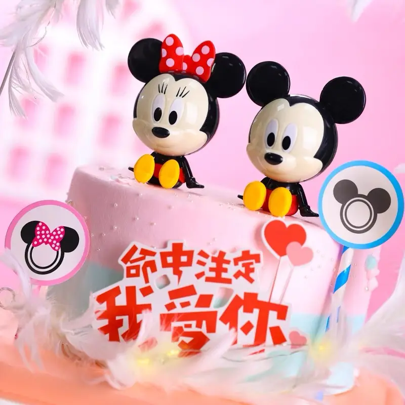 Alles Gute zum Geburtstag Dekoration Mini Maus Puppen Set Babi Dusche Kuchen Dekorieren Lieferungen Mickey Kinder Spielzeug Cake Topper