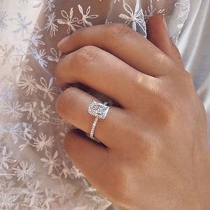 Luxury Custom 10K 14K 18K Solid Yellow Gold Lab Diamond Radiant cut <span class=keywords><strong>1</strong></span> carat fede nuziale per uomo donna - Product Image 5