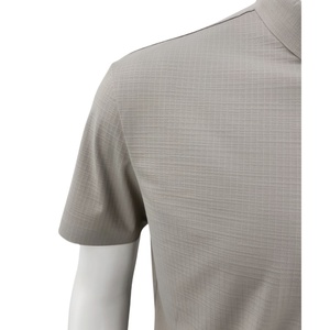 85% Nylon 15% Spandex sin costuras de manga corta para hombre Polo sólido a cuadros patrón elástico Golf camisetas - Product Image 6