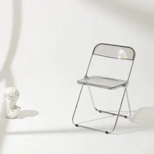 厂家批发免费样品便宜折叠便携简易透明塑料椅