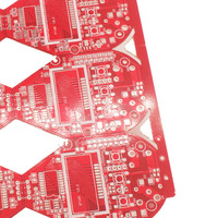 Carte de circuit imprimé double face personnalisée, masque de soudure rouge, finition HASL, forme irrégulière, pour contrôle électronique grand public