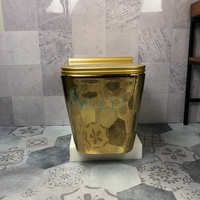 SDAYI, cuenco montado en la pared con diseño de Color dorado galvanizado de cerámica, inodoro colgante dorado con cisterna para Baño