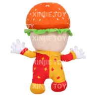 Poupées en peluche personnalisées en forme de hamburger, design de dessin animé, plusieurs couleurs, poupées en peluche douces en forme de tête de hamburger