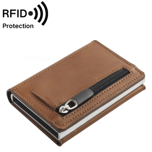 Poche avant mince Anti voleur RFID Auto <span class=keywords><strong>Pop</strong></span> up voyage portefeuille mince pour hommes <span class=keywords><strong>porte</strong></span>-carte de crédit portefeuille avec poche à <span class=keywords><strong>monnaie</strong></span> à fermeture éclair - Product Image 1