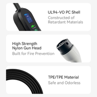 Chargeur EV portable certifié CE 7KW 32A Type2 GB/T avec prise intégrée pour une utilisation à domicile et en voyage