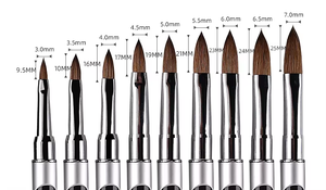 Pinceau à ongles en acrylique 100% pur Kolinsky Sable, manche métallique, pour nail art, avec embout ondulé, emballage OEM, vente en gros, prix de gros, HQ Mixed Proc Discount - Product Image 4