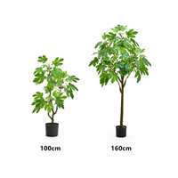 Arbre de figuier artificiel réaliste avec pot en plastique, plante d'intérieur sans arrosage, fournisseur de décoration écologique pour la maison