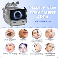 Appareil d'analyse cutanée et de microdermabrasion 8 en 1, élimination des points noirs, nettoyage en profondeur, dermabrasion à l'eau, oxygène H2O2, jet de petites bulles