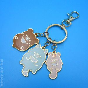 <b>Custom</b> Cartoon Metal <b>Keychain</b> Zinc Alloy Irregular Shape Silk Screen Printing Handmade Gift Pendant Carabiner <b>Keychain</b> - Product Image 1