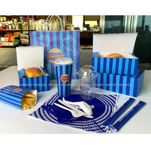 Caja de papel para llevar desechable personalizada para comida rápida patatas fritas embalaje de alitas de pollo y hamburguesas - Product Image 2