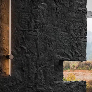 Piastrelle in Ceramica Flessibile Effetto Roccia Nera per Rivestimento Esterno - Product Image 4