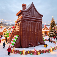 Château gonflable géant de Noël pour enfants avec toboggan, aire de grimpe et de glisse pour enfants, en PVC, facile à installer, vente en gros