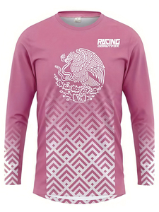 Jersey <span class=keywords><strong>de</strong></span> Ciclismo MTB/DH/MX <span class=keywords><strong>de</strong></span> Manga Larga para Hombre - Camiseta Personalizada DONUTFOX con <span class=keywords><strong>Escudo</strong></span> <span class=keywords><strong>de</strong></span> México (OBM/ODM) Águila Dorada - Product Image 1