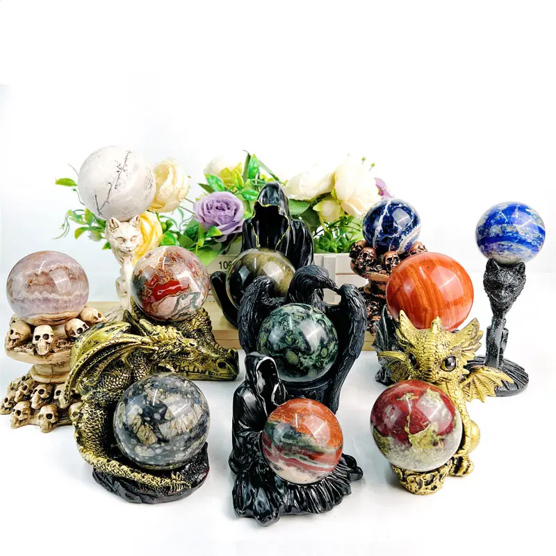 High Quality Bulk Crystal Gemstone Sphere Healing stones Mix Materials Balls For Ornament