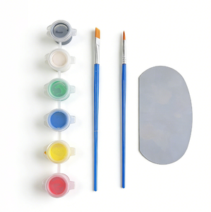 Set de <span class=keywords><strong>Pintura</strong></span> de Acuarelas para Niños con 2 Pinceles y Lienzo, Kit de <span class=keywords><strong>Pintura</strong></span> Acrílica de 6 Colores para Manualidades, Aprendizaje Temprano - Product Image 1