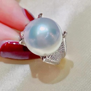 Anillo de Perlas Naturales de Lujo Wenchi de 11-12 mm con Exquisito Zircon, Éxito de Ventas Transfronterizo, Caja de Regalo de Lujo Ligero para Mujer - Product Image 3