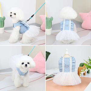 Fabricante al por mayor verano azul amarillo Rosa perro vestido - Product Image 6