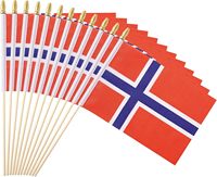 Expédition rapide en Norvège - Mini drapeau en bois à tenir à la main pour les défilés sportifs, les fêtes, les festivals, les décorations - Nouveau