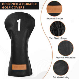 Housse de club de golf personnalisée en cuir avec logo OEM, ensemble de housses pour fers de golf, housse de driver de golf sur mesure - Product Image 3