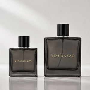 Botellas de <span class=keywords><strong>Perfume</strong></span> de Vidrio Negro de 50 ml y 100 ml, Botellas de Spray de <span class=keywords><strong>Perfume</strong></span> Cuadradas Vacías con Logotipo Personalizado para <span class=keywords><strong>Hombre</strong></span> - Product Image 1