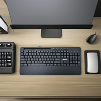 Clavier filaire ergonomique noir pleine taille avec repose-poignets, support de téléphone et touches multimédias K27 – Prix usine