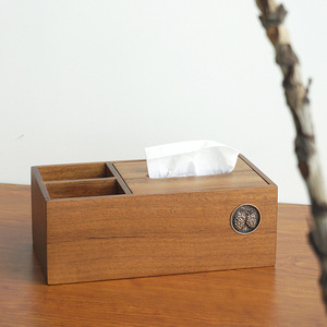 GOODBYE Boîte à mouchoirs en bois de noyer 26x14x9.5cm, rectangulaire, multi-usage, rangement de bureau, style japonais, design moderne - Product Image 4