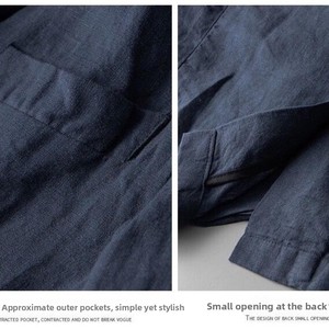 <span class=keywords><strong>Traje</strong></span> de Lino para <span class=keywords><strong>Hombre</strong></span> 2025, Protección Solar de Verano, Chaqueta Holgada con Cuentas de un Solo Pecho, <span class=keywords><strong>Traje</strong></span> Casual de Algodón y Lino - Product Image 5