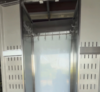 Meuble de rangement pour balais et serpillères en acier inoxydable 304 sur mesure, directement de l'usine, équipé d'un robinet d'arrivée et d'un tuyau de drainage