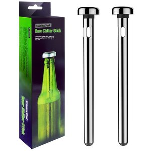 2 Pcs Stainless Steel Beverage Cooler Stainless Steel Beer Bottle Chiller Cooling Sticks