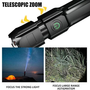 Usine nouveau Zoom télescopique extérieur Portable USB Rechargeable utilisé à la maison 1000m longue portée LED torche lumière lampe de poche tactique - Product Image 2
