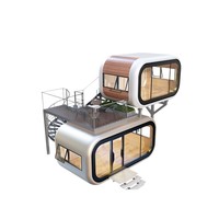 Villa mobile modulaire à double étage, capsule spatiale, cabine Apple, structure en acier, maison préfabriquée, hôtel de camping, conteneurs de chambre modernes