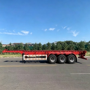 Semirremolque de chasis de acero de tres ejes y 80 toneladas, estructura de esqueleto de alta resistencia para transporte de contenedores ISO - Product Image 2