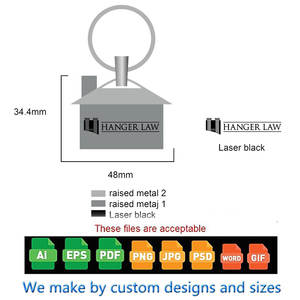 Özel demir ev şekli Metal anahtarlık kişiselleştirilmiş lazer gravür UV baskılı Logo çinko alaşım süblimasyon boş anahtarlık zincirleri - Product Image 6