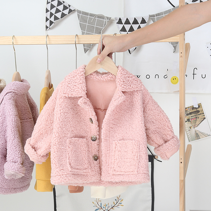 Хлопковая куртка для маленьких мальчиков и девочек, детская зимняя куртка для младенцев, плюшевое меховое пальто, куртки и верхняя одежда для маленьких девочек