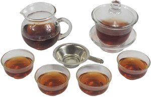 <span class=keywords><strong>Gaiwan</strong></span> en verre borosilicate 200 ml, tasse à thé avec couvercle et soucoupe, ensemble de thé Kungfu - Product Image 2