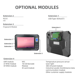 Hugerock T101 1000nits công nghiệp máy quét mã vạch gồ ghề Android Tablet PC máy tính 10.1 inch ruggedized NFC đọc Nhà Văn - Product Image 4