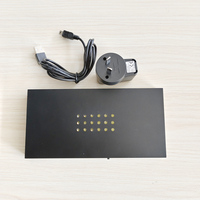 Adaptateur AU EU US et Base Led Rectangle Alimenté par Batterie Plastique Noir 18 Lumières Blanches/RVB Led Lumière Cristaux Affichage Led Base