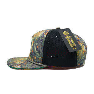 Gorras de Béisbol de 5 Paneles con Diseño Unisex Clásico, Patrón Multicolor, 100% Poliéster, Gorra Snapback con Logotipo Bordado Personalizado - Product Image 3