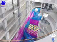 Aire de jeu d'escalade en corde nid d'abeille colorée personnalisée pour enfants, intérieur/extérieur, parc d'aventure sur arbre arc-en-ciel, certifié CE/TUV