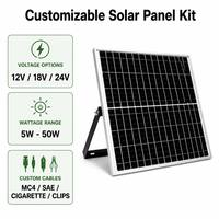 Module de panneau solaire en verre 10W 12V, taille personnalisée avec trous de fixation pour l'éclairage paysager