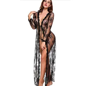 Wholesale transparent long gown sexy lingerie For An Irresistible