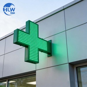 Insegna a Croce per Farmacia Resistente alle Intemperie, Segnaletica LED per Farmacie e Ospedali, Insegna Esterna a Croce per Farmacia - Product Image 2
