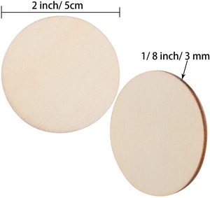 <strong>Wood</strong> Circle <strong>Wood</strong> <strong>Pieces</strong> Wooden Cutouts Ornaments for Craft Supplies, Decoration, Laser Engraving Carving - Product Image 5
