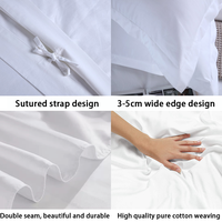 Parure de lit d'hôtel de luxe 300TC 100% coton, housse de couette, drap plat et taie d'oreiller doux et blancs pour grossistes en linge d'hôtel