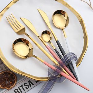 Bốn mảnh thép không gỉ Flatware Set bao gồm Bồ Đào Nha dao Vàng bít tết Dao Hai thìa cho phương Tây dao kéo - Product Image 3