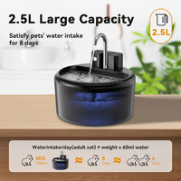 Fontaine à eau automatique intelligente pour animaux de compagnie de 2,5 L, ultra silencieuse, distributeur d'eau électrique pour chat, fontaine filtrante à circulation d'eau pour chiot et chat