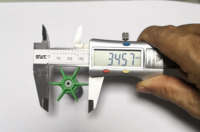 Rotor de pompe FX à 2 pôles, 6 pales, impeller L46, aimant OD35, aimant en ferrite OD16 L25mm, POM, arbre de 2mm, couleur blanc+vert, 50mm