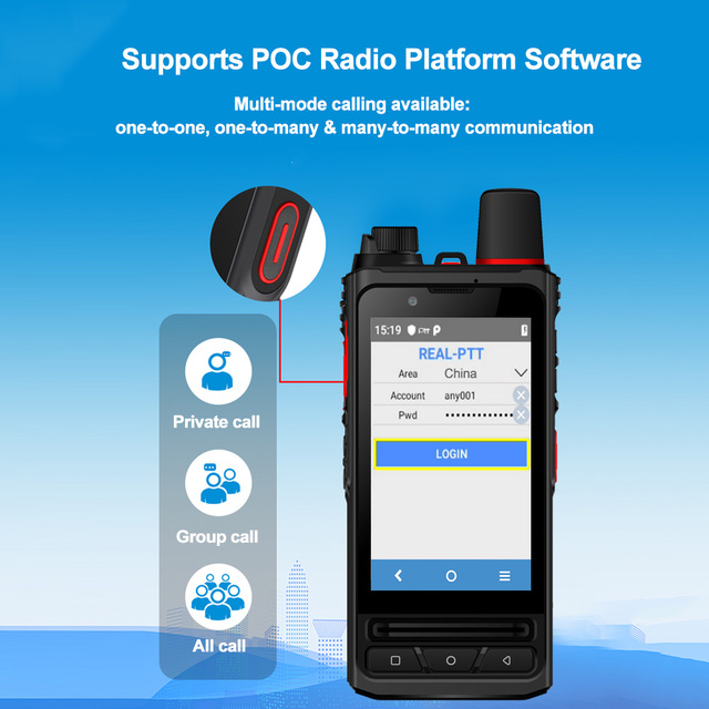 Rugged POC PTT Radio ANYSECU L408 3+32GB Android Radio Work with REAL PTT Gxin POC Walkie Talkie IP68 Waterproof for Zello