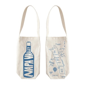 Sac en <span class=keywords><strong>toile</strong></span> avec Logo personnalisé, fourre-tout en coton pour le vin, livraison gratuite en chine - Product Image 1