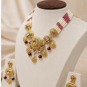 Conjunto de Collar Tradicional de Plata 925 para Mujer, Gargantilla de Diseño con Pendientes, Colección para Bodas y Fiestas - Product Image 2